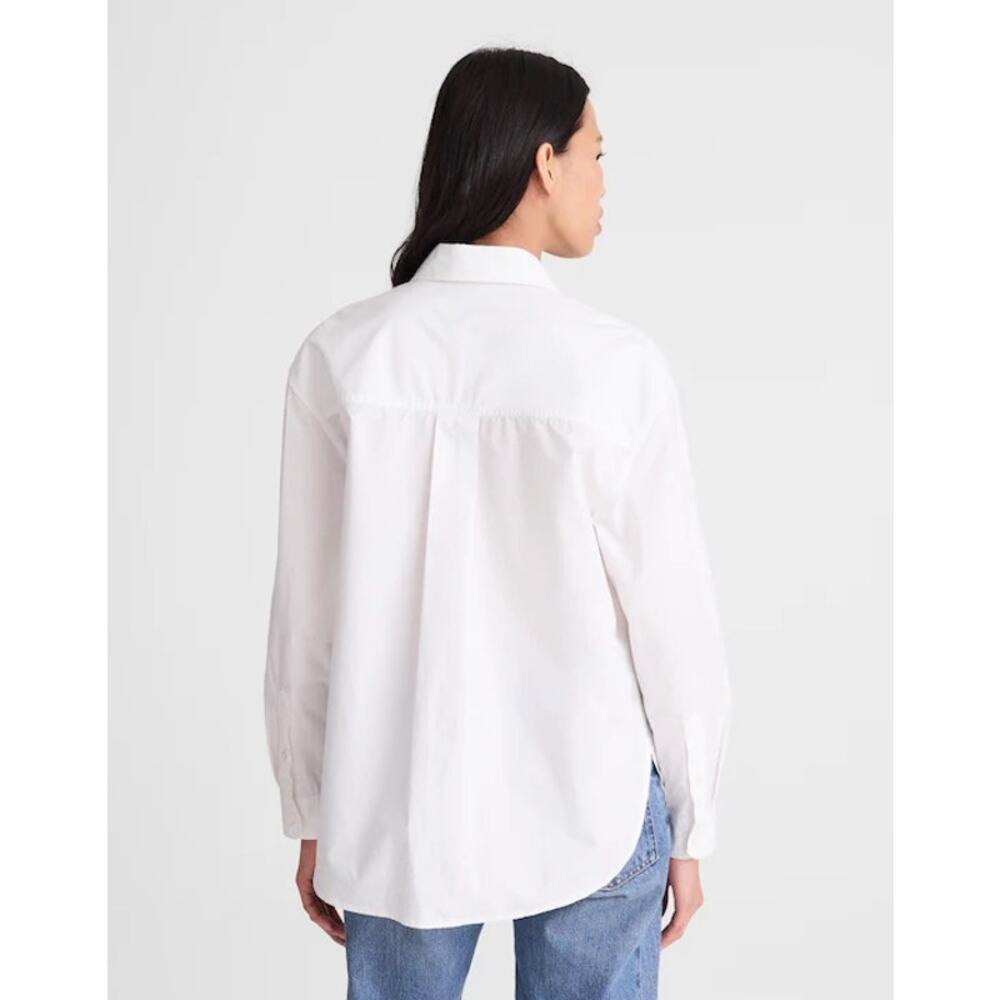 Madewell Women’s Large The Easy Shirt 100% Cotton Poplin Button Front White - Picture 10 of 11